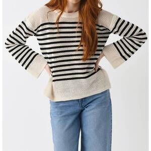 NEW VANESSABRUNO candabelle sweater in ecru/noir